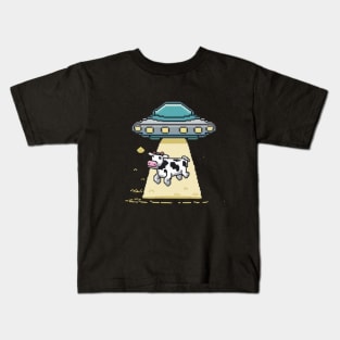 8 Bit Alien Abduction Kids T-Shirt